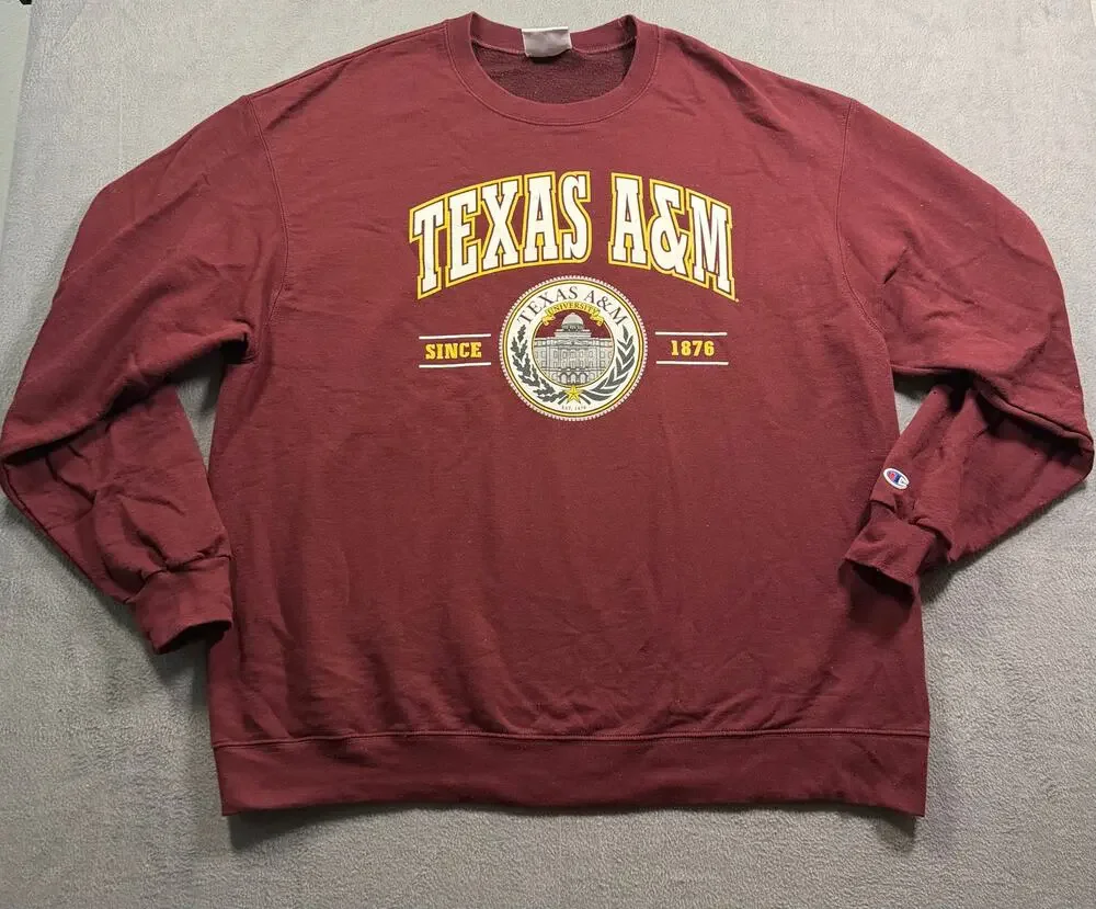 Champion Texas A&M University Sweatshirt Mens 2XL Maroon Aggies‎ Crewneck